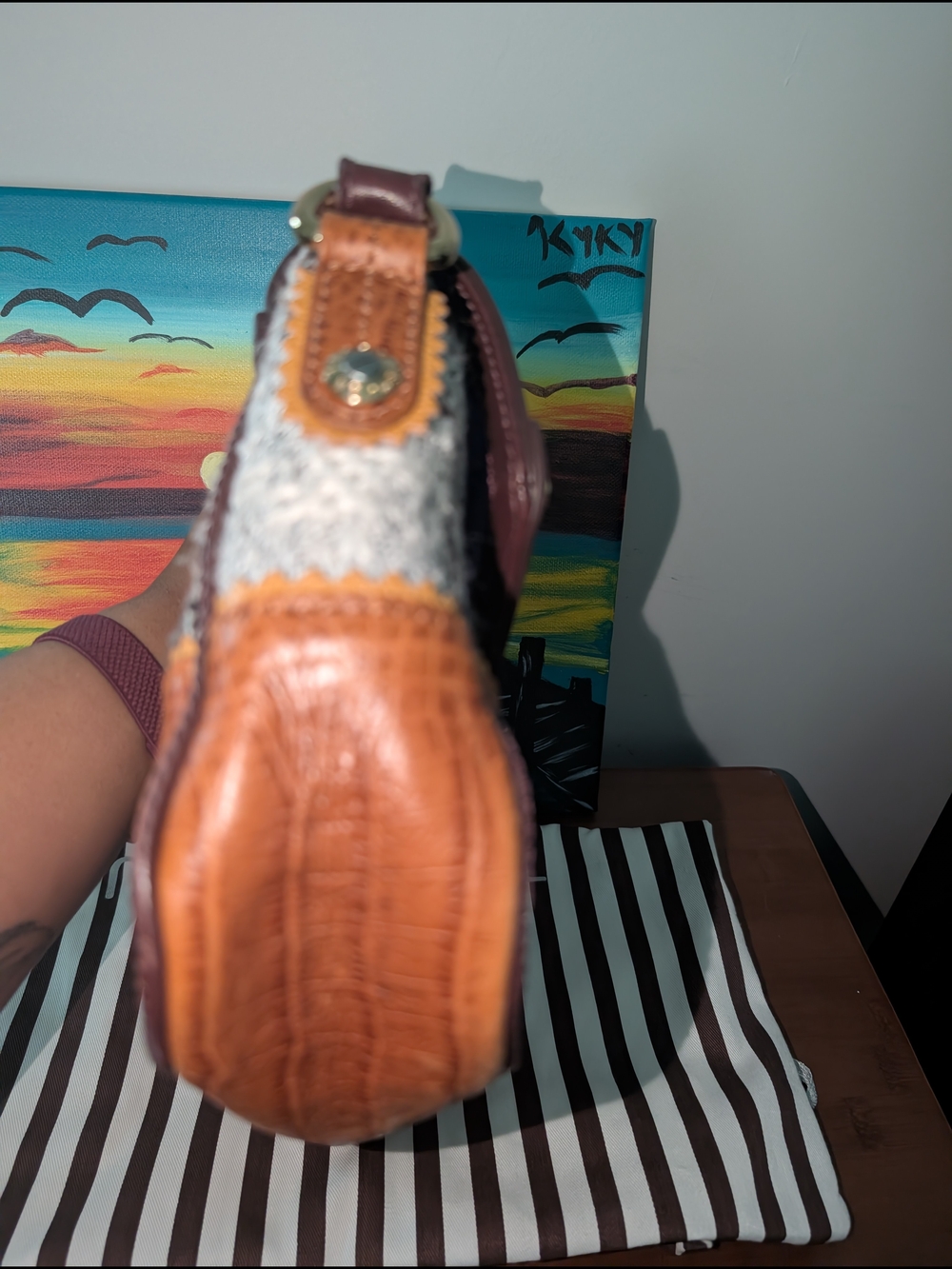 Henri Bendel Brown and Tan Patterned Women’s Shoulder Bag - Picture 5 of 8